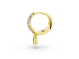 Yellow gold Round and Radiant Diamond Huggie Hoop Earrings_29