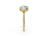 Yellow gold Round and Radiant Toi Moi Ring with Prong Setting and Micro Pave Band 2