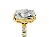 Yellow gold Round and Radiant Toi Moi Ring with Prong Setting and Micro Pave Band 5