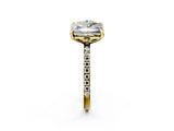 Yellow gold Round and Radiant Toi Moi Ring with Prong Setting and Pave Band 2