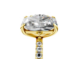Yellow gold Round and Radiant Toi Moi Ring with Prong Setting and Pave Band 5