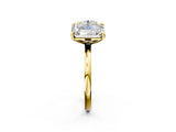 Yellow gold Round and Radiant Toi Moi Ring with Prong Setting and Plain Band 2