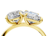 Yellow gold Round and Radiant Toi Moi Ring with Prong Setting and Plain Band 4