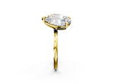 Yellow gold Round and pear toi moi ring 2