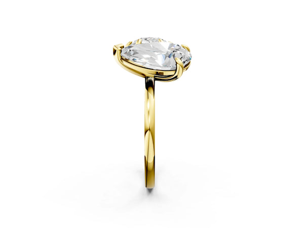 Yellow gold Round and pear toi moi ring
