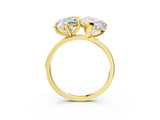 Yellow gold Round and pear toi moi ring 3