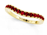 Yellow gold Ruby Pavé Curved Wedding Band_7