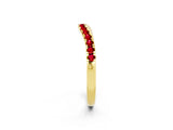 Yellow gold Ruby Pavé Curved Wedding Band_8