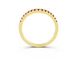 Yellow gold Ruby Pavé Curved Wedding Band_9