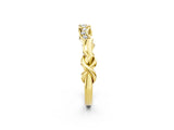 Yellow gold Scalloped Diamond Curved Band with Round Brilliant Stones and Shared Prong Setting_4