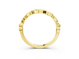 Yellow gold Scalloped Diamond Curved Band with Round Brilliant Stones and Shared Prong Setting_5