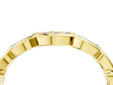 Yellow gold Scalloped Diamond Curved Band with Round Brilliant Stones and Shared Prong Setting_6