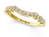 Yellow gold Scalloped Diamond Round Cut Eternity Band with Pavé Setting_5