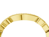 Yellow gold Scalloped Diamond Round Cut Eternity Band with Pavé Setting_8