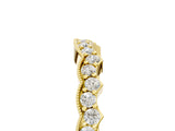 Yellow gold Scalloped Diamond Round Cut Eternity Band with Pavé Setting_9