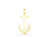 Yellow gold Silver Anchor Pendant with Round Diamond Bezel Setting_24