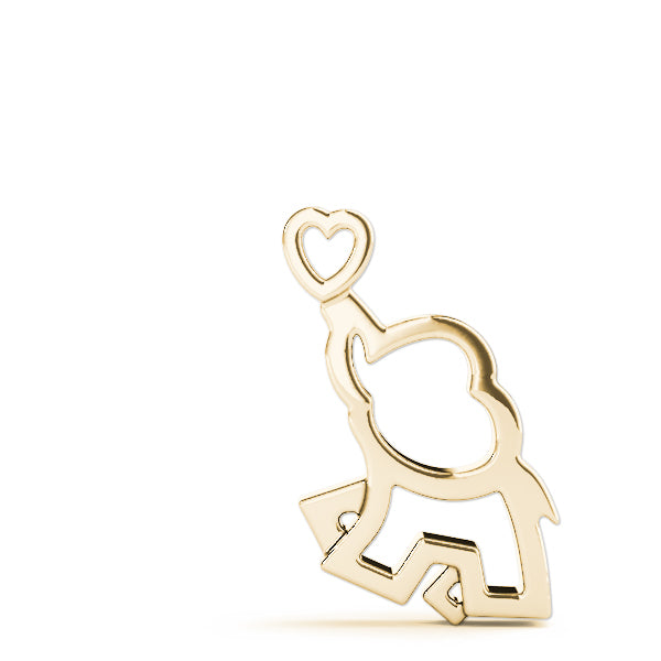Yellow gold Silver Elephant Heart Pendant 1