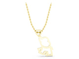 Yellow gold Silver Elephant Heart Pendant_11
