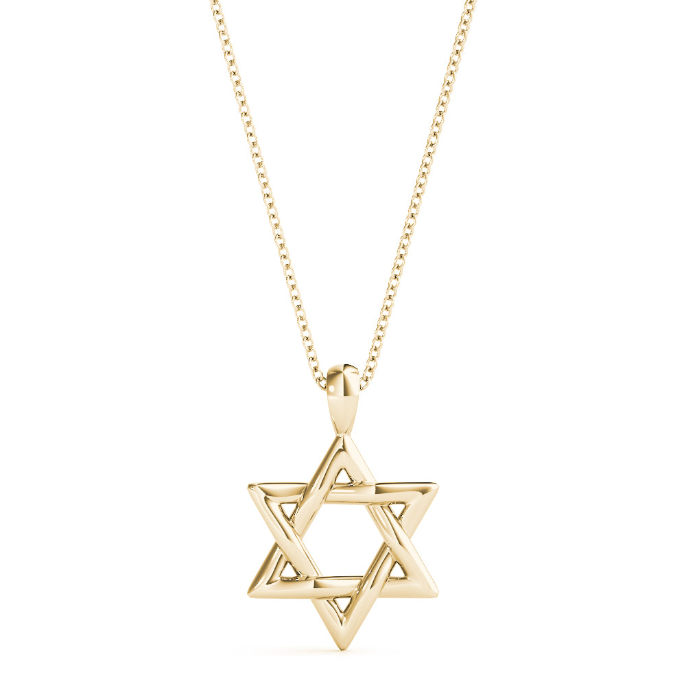 Yellow gold Silver Star of David Pendant