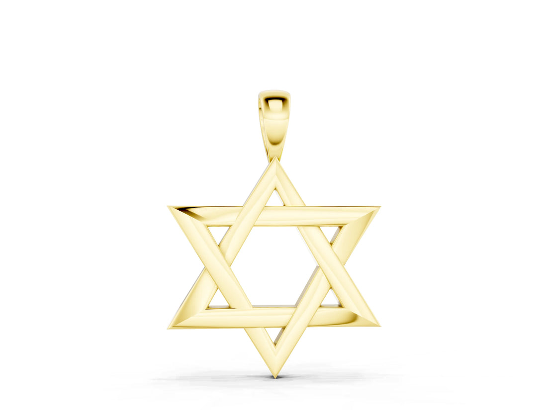 Yellow gold Silver Star of David Pendant_9