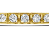 Yellow gold Square Bezel-Set Round Diamond Tennis Bracelet with Four-Prong Setting_14