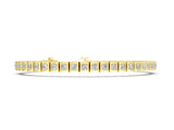 Yellow gold Square Channel Set Round Diamond Tennis Bracelet_2