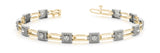Yellow gold Square Diamond Bezel Tennis Bracelet