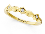 Yellow gold Square Diamond Twist Band with Bezel Setting_25