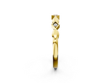 Yellow gold Square Diamond Twist Band with Bezel Setting_26