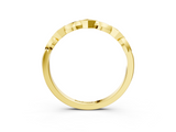 Yellow gold Square Diamond Twist Band with Bezel Setting_27