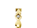 Yellow gold Square Diamond Twist Band with Bezel Setting_29