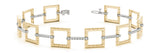 Yellow gold Square Link Diamond Pavé Rope Bracelet