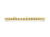 Yellow gold Square Milgrain Diamond Tennis Bracelet_2