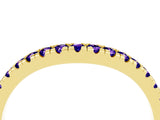 Yellow gold Tanzanite Pavé Curved Wedding Band_10