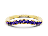 Yellow gold Tanzanite Pavé Curved Wedding Band_6