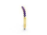 Yellow gold Tanzanite Pavé Curved Wedding Band_8
