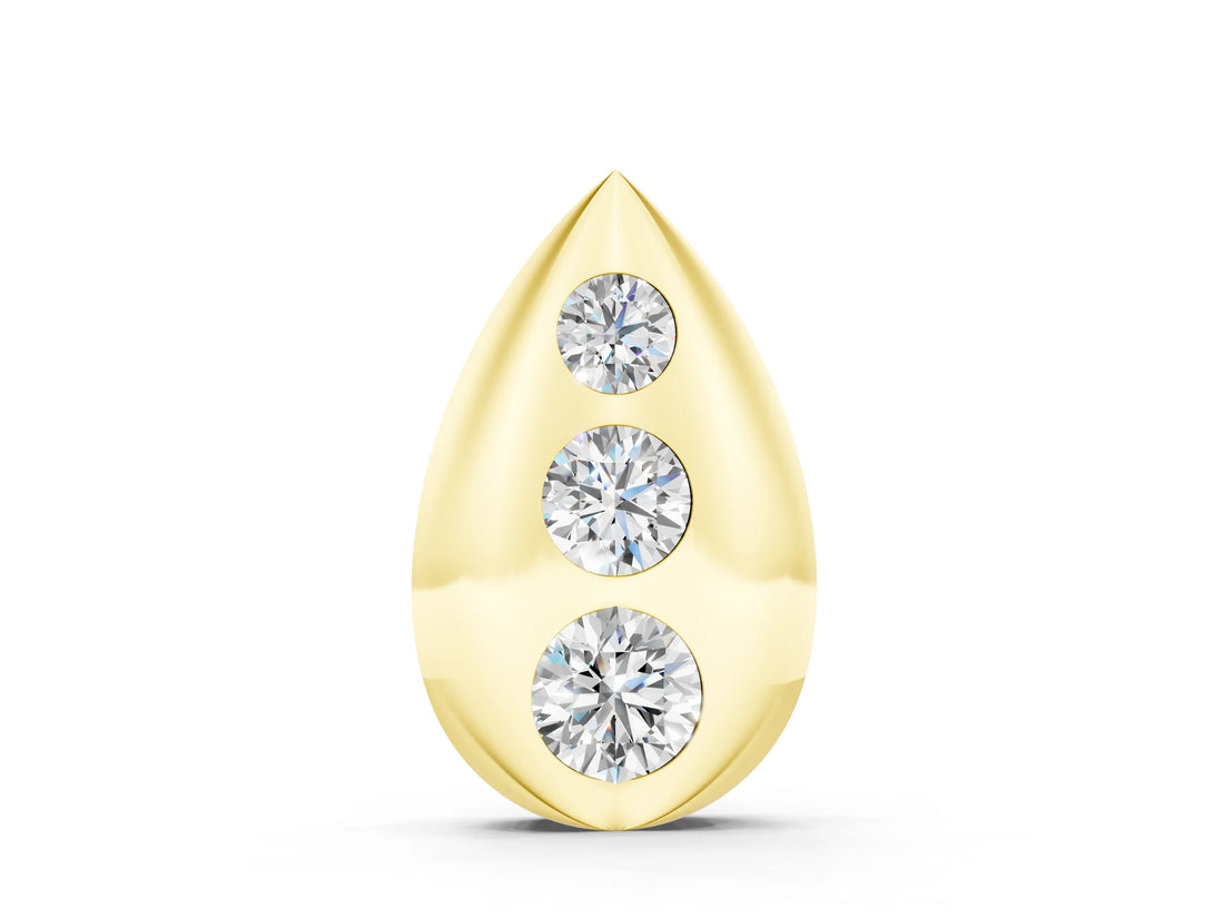 Yellow gold Teardrop Bezel-Set Round Diamond Pendant_10