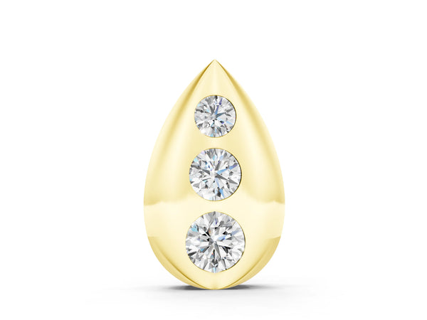 Yellow gold Teardrop Bezel-Set Round Diamond Pendant
