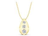 Yellow gold Teardrop Bezel-Set Round Diamond Pendant_11