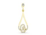 Yellow gold Teardrop Diamond Pavé Pendant with Round Brilliant Cut_6