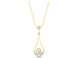 Yellow gold Teardrop Diamond Pavé Pendant with Round Brilliant Cut_7