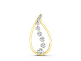 Yellow gold Teardrop Diamond Prong-Set Round Pendant_6