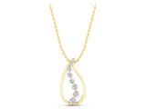 Yellow gold Teardrop Diamond Prong-Set Round Pendant_7