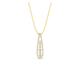 Yellow gold Teardrop Pavé Round Diamond Prong Pendant_7