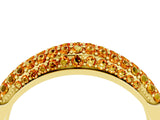Yellow gold Three-Row Pavé Round Citrine Dome Band_10