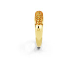 Yellow gold Three-Row Pavé Round Citrine Dome Band_8