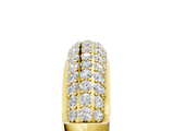 Yellow gold Three-Row Pavé Round Diamond Dome Band with Shared Prong Setting_121