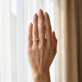 Yellow gold Three-Row Pavé Round Diamond Dome Band_133