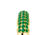 Yellow gold Three-Row Pavé Round Emerald Dome Band_11
