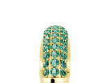 Yellow gold Three-Row Pavé Round Green Sapphire Dome Band_11